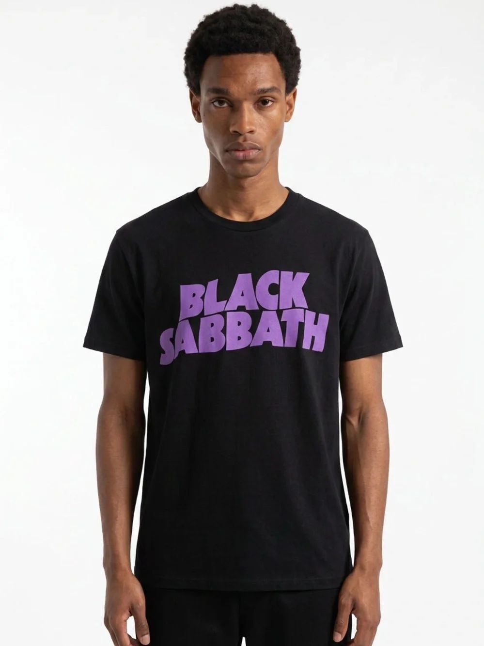 BLACK SABBATH | Black Short Sleeve Band Tee with Purple Graphic Unisex Size XL